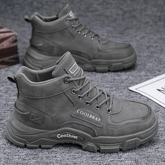 Men's Sturdy Work Boots Lace-up Boots - Comfortable And Breathable