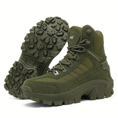 Durable and Comfy Men's High Top Hiking Shoes with Side Zipper - Perfect for Outdoor Activities