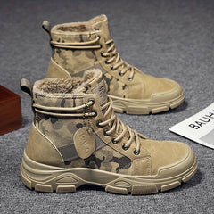 Durable Camouflage Work Boots for Men - Comfortable and Breathable Footwear for Tough Jobs