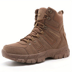 Men's High Top Lace-up Tactical Boots, Anti-skid Wear-resistant Training Boots For Outdoor Adventure