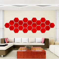 12Pcs 3D Hexagon Mirror Wall Sticker