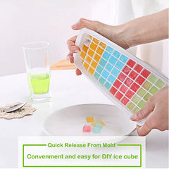 12/48/60 Grids Ice Cube Tray Plastic Ice Cube Maker Sphere Mold for Cocktail Juice Whiskey Ice Cube Tray With Lid Kitchen Tool