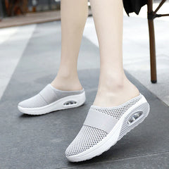 Walking Shoes Women's Wide Sneakers Fashion Lightweight Breathable Mesh Air Cushion Athletic Casual Platform Loafer Shoes