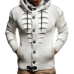 Men Hooded Cardigan Sweater Men's Sweaters Jumper Jacket