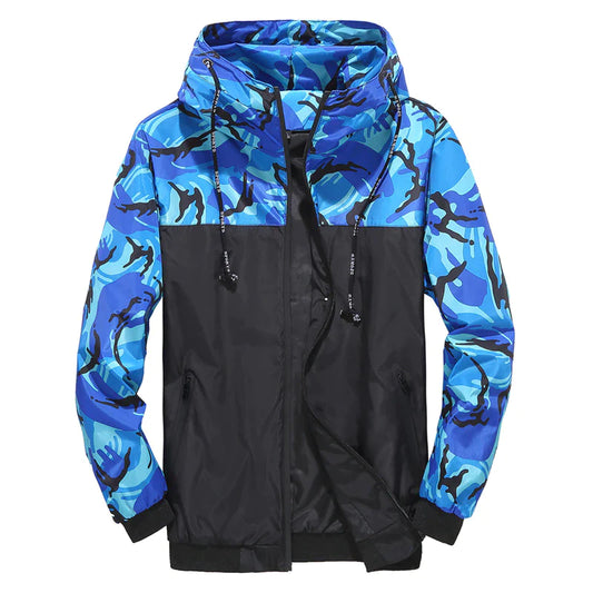 Fashion Men Jacket Spring Autumn Casual Hooded Bomber Jacket Male Camouflage Windbreaker Sportswear Men's Jacke Plus Size