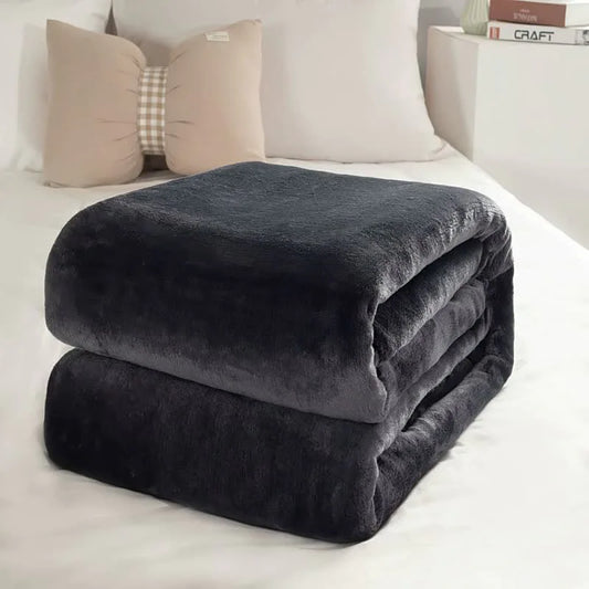 Wool Blanket Plain Flannel Blanket Thickened Double-sided Velvet Bed Sheet Office Nap Blanket Coral Fleece Blanket