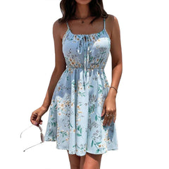 Women's Elegant Sleeveless Casual Printing Backless Mini Dress Plus Size Petite Dress