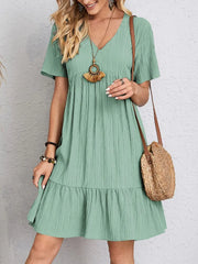 Women's Summer Loose Casual Short-sleeved Corset Elegant Dress