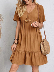 Women's Summer Loose Casual Short-sleeved Corset Elegant Dress