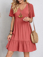 Women's Summer Loose Casual Short-sleeved Corset Elegant Dress