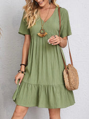 Women's Summer Loose Casual Short-sleeved Corset Elegant Dress