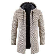 Men's Medium-length Hooded Knitted Cardigan