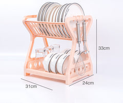 Double-Layer Dish Rack with Drainboard Set