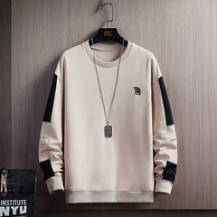 Men's Sweater Leisure Time Loose-fit Embroidery Thread Sports Round Neck Primer Inner Shirt Clothing