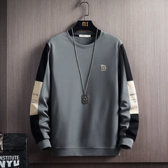 Men's Sweater Leisure Time Loose-fit Embroidery Thread Sports Round Neck Primer Inner Shirt Clothing