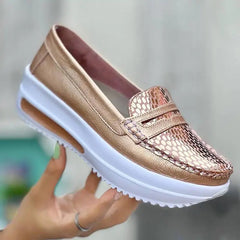 Casual Shoes Plus Size Cracked Colorful Single Shoes Loafers Fashion Women's Shoes