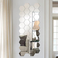 12Pcs 3D Hexagon Mirror Wall Sticker