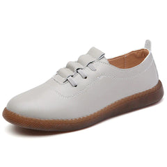 Soft Bottom White Shoes Women Hollow Mom Shoes Small Leather Shoes Casual Peas Shoes Women Plus Size