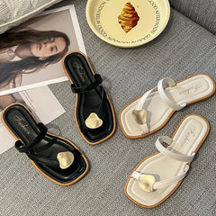 Fashionable PVC French Style Flat Slippers for Women