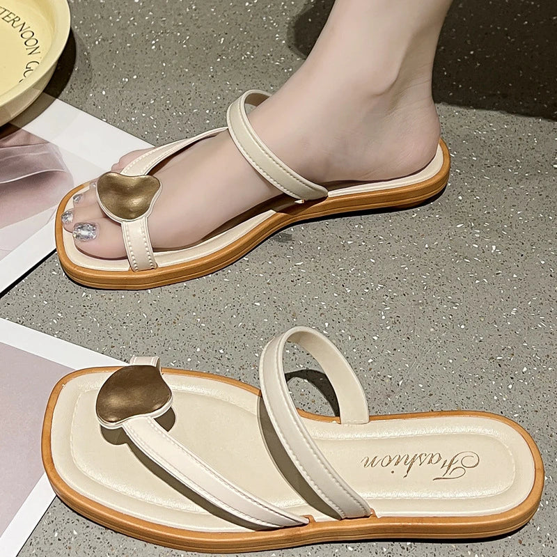 Fashionable PVC French Style Flat Slippers for Women