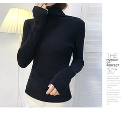 Ladies Ribbed Jumper with Polo Roll and Turtle Necks