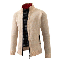 M.O.I Men's thickened zipper cardigan loose casual sweater