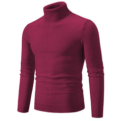 Men's Slim Fit Solid Color Spandex Knitted Sweater