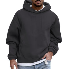 Comfortable Cotton Hoodie Featuring a Minimalistic Solid Color Style