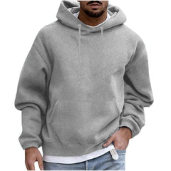 Comfortable Cotton Hoodie Featuring a Minimalistic Solid Color Style