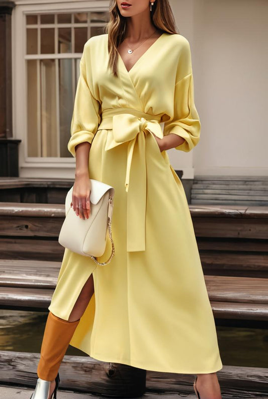 casual long sleeved dress with big swing