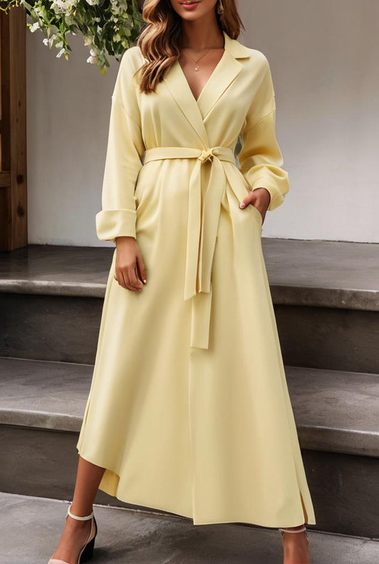 casual long sleeved dress with big swing