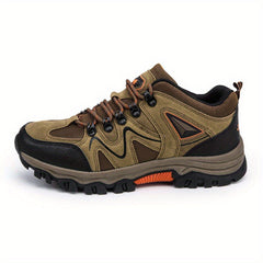 Men's Lace Up Platform Hiking Sneakers, Wear-resistant Non-Slip Outdoor Shoes For Climbing Hunting Trekking