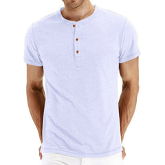 Solid color half-cardigan short-sleeved T-shirt