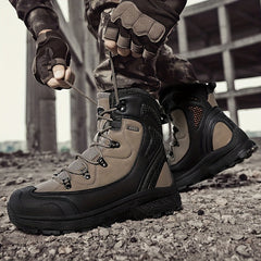 Durable Military Style High Top Boots for Men - Comfy, Non-Slip, and Perfect for Outdoor Activities