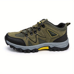 Men's Lace Up Platform Hiking Sneakers, Wear-resistant Non-Slip Outdoor Shoes For Climbing Hunting Trekking