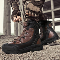 Durable Military Style High Top Boots for Men - Comfy, Non-Slip, and Perfect for Outdoor Activities