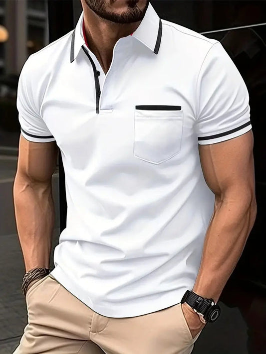 Men's Casual Solid Color Polo Shirt