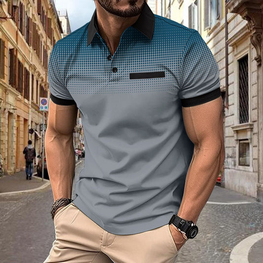 Men's Printed Summer Polo Shirt