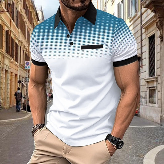 Men's Printed Summer Polo Shirt