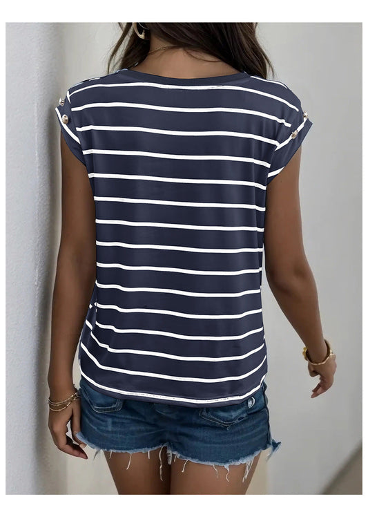 Women's Casual Daily Stripe T-shirt