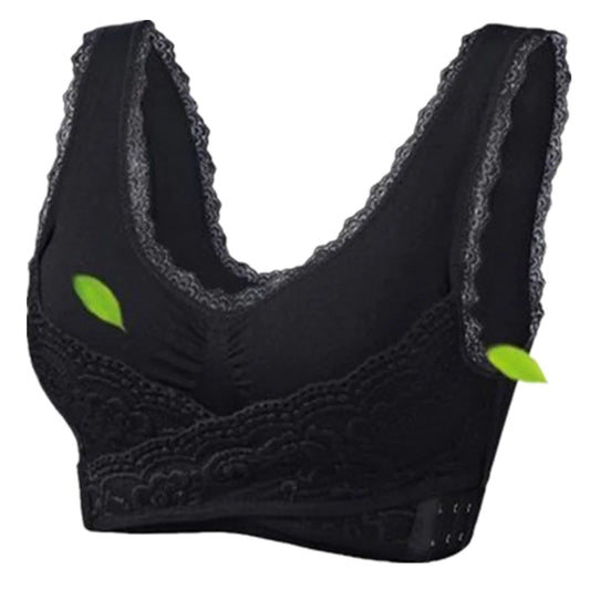 Reggiseno sportivo in pizzo con fibbia laterale incrociata senza fili