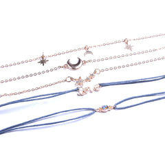 New Arrived Star Moon Letter Six-piece Set Female Bracelet