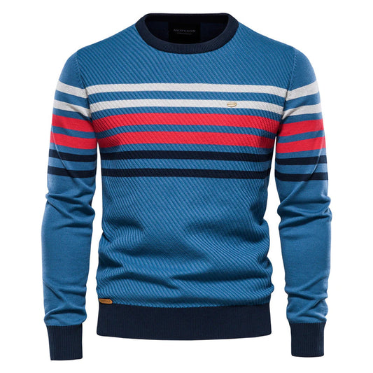 Autumn striped Men's Leisure time sweater personality Trend knitting Primer Inner shirt