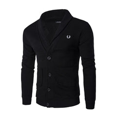 Maglione cardigan casual da uomo autunno e inverno ricamato a maniche lunghe 