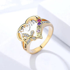 Fashionable, all-fitting, delicate, comfortable, elegant, trendy hand accessory, love type mom gift ring