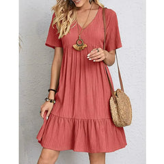 Women's Summer Loose Casual Short-sleeved Corset Elegant Dress