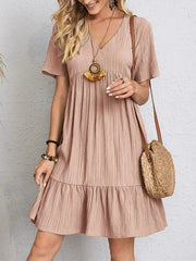 Women's Summer Loose Casual Short-sleeved Corset Elegant Dress