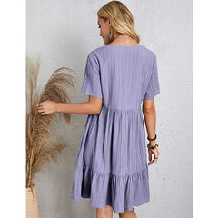 Women's Summer Loose Casual Short-sleeved Corset Elegant Dress