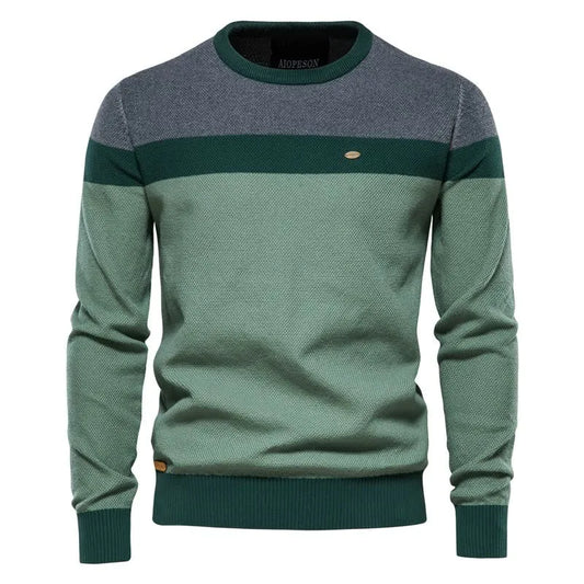 Men's Striped Stitching Sweater