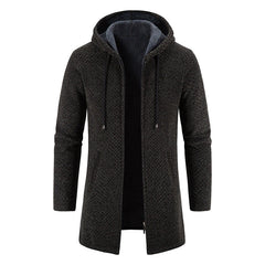 Men's Medium-length Hooded Knitted Cardigan